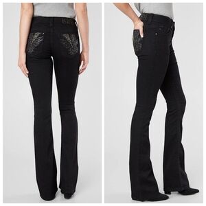 Miss Me Jeans Standard Boot Black Rhinestone Sequins 31.5" Inseam/ Women's 31